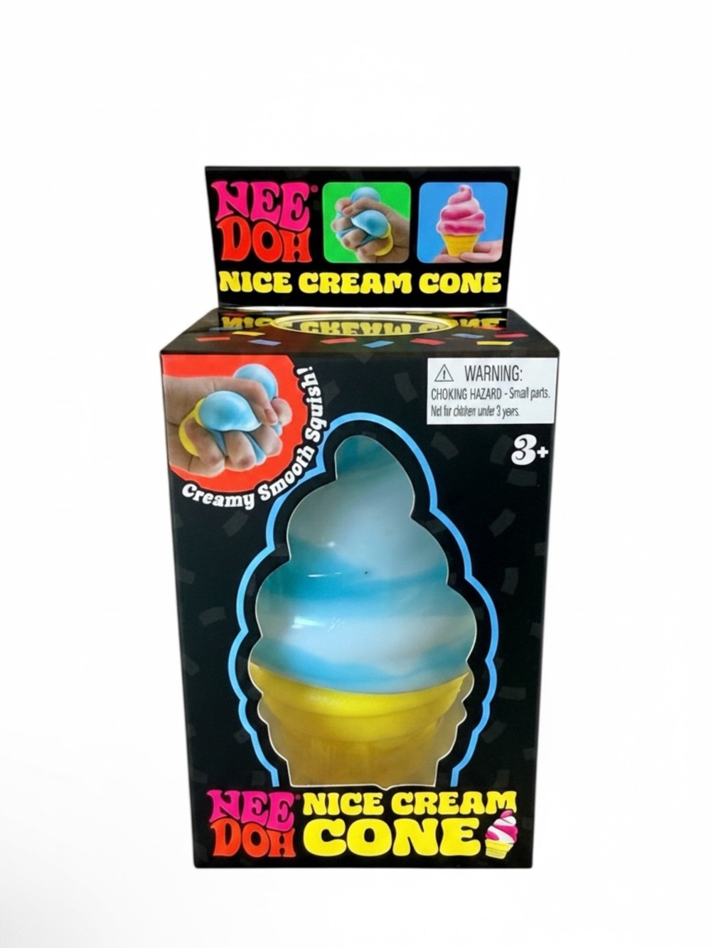 NWT NeeDoh Nice Ice Cream Cone Blue Squishy Fidget Toy New In Box